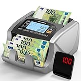 Tamodeix NX-270 Geldzählmaschine, Add+Batch/Value-Modus Geldscheinzähler, UV/MG/IR/MT-Erkennung, EUR USD GBP-Geldzähler, 1000 Blatt/min, LCD-Display, 2 Jahre Garantie, Kann gemischte Noten nicht zähle