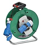 Brennenstuhl 1133555 Kabeltrommel 25 m maritim, Camping Garant G CEE Ip44 25 m, Grün