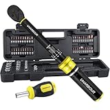 Uharbour 1-25Nm Drehmomentschlüssel Set für Fahrräder, 60 Stück 1/4 Kleiner Fahrrad Drehmomentschlüssel Set mit Bits und Verlängerungsstange, Vorkalibriert mit einzigartigem Kalibrierzertifikat