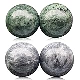 4 Stück Qi Gong Kugeln, Klangkugeln Jade Baoding Massagebälle Kugeln Qigong Kugel für Entspannung Handmassage Stressabbau(Schwarz Grün)