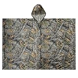 LOOGU Leichter wasserdichter Regenponcho mit Kapuze Camouflage Design Ripstop Mehrzweck Regenmantel für Männer und Frauen Regencape schnell trocknend wiederverwendbar Für Camping Angeln Jagd Events