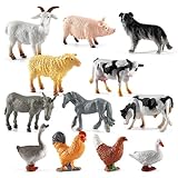 Hcoviv 12 Stück Modelle für Nutztiere Mini Bauernhof Tierfiguren,Bauernhof Figuren,Tiere Figuren,Animal Figures Safari Bauernhoftiere für Ostereier Füller Geburtstag Tier Themed Party Supplies