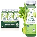Selleriesaft BIO Kaltgepresst¹ - 6x250ml | Sellerie Direktsaft ohne Zuckerzusatz | Gemüsesaft mit Kalium, Calcium & Vitamin K | Inkl. 1,50€ Pfand | DE-ÖKO-006