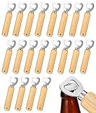 Flaschenöffner, 20 Stück Natur Holzgriff Bier Flaschenöffner mit Tragbare Lochdesign Edelstahl Kapselheber Großes Geschenke für Männer Weihnachts Neujahrs Party