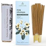 CALMVEDA, Nag Champa Räucherstäbchen - (80 Stücke) Beruhigende räucherstäbchen nag Champa original – erdiger, blumiger Duft gemischt Nag Champa Agarbatti mit weißem Moschus Räucherstäbchen Set