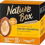 Nature Box festes Shampoo Nährpflege (85 g), festes Haarpflege-Shampoo mit Argan-Öl sorgt für intensive Pflege, recycelbare Verpackung