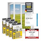 EASYmaxx Fliegengitter für Fenster mit Magic Click | Moskitonetz individuell zuschneidbar für alle Fenster bis 150 x 130 cm | Einfache Montage mit 12 Magneten - kein Bohren oder Schrauben [4 Stück]