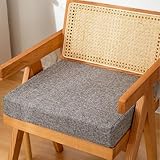Sitzkissen Mit Abnehmbarem Waschbarem Bezug Leinen Stuhlkissen Für Esszimmerstühle 8 cm Dick Quadratisch 45 X 45 cm Stuhlpolster Für Innenbereich Wohnzimmer Terrasse,B,Set of 4