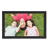 17 Zoll Digitaler Bilderrahmen, 1080P Wandmontierter Digitaler Bilderrahmen, Fotorahmen Display mit Hintergrundmusik für Senioren (EU-Stecker)