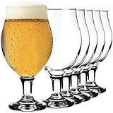 KIAPPO Pokal Biergläser Set 570 ml - 6 Stück Gläser für Bier Tulpenform - Beer Glass - Biertulpen - Wassergläser - Trinkgläser - Hochwertige Qualität