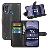 betterfon Wallet Case Nokia G11 Plus Hülle Handyhülle PU Leder mit [Standfunktion] [Kartenfächern] in Schwarz