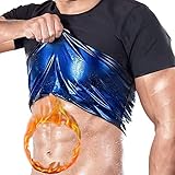 joyvio Sauna Weste Korsett Taille Trainer Body Top Shapewear Schlankheits-T-Shirt Kurzarm Trainingszubehör Anzug Bauchkontrolle Abnehmen Heat Trapping T-Shirt Für Herren (Color : Man, Size : XL)