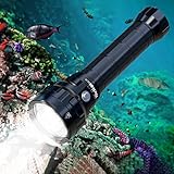 Wurkkos DL70 Tauchlampe, 13.000 Lumen Tauchen Taschenlampe, 4*XHP50.2 LEDs Unterwasser Taschenlampe, Super Hell Tauchlampe mit 2 * 5000 mAh Wiederaufladbares Akku und Ladegerät
