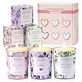 ORYCOOL Geschenke für Frauen, Geburtstagsgeschenk für Frauen, Beste Freundin Geschenke, 3 PCS Handgemachte Kerzensets Geschenke für Damen, Freundinnen, Mütter(Kokosnuss, Lavendel, Glockenblume)