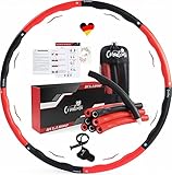 Coradoma® Hula Hoop Reifen Erwachsene 1,2kg Fitnessreifen Hullahub Reifen zum Abnehmen Hoola Hoop Fitness für Anfänger & Fortgeschritten | Wellen zur Massage | inkl. Tasche, Workout Plan und Maßband