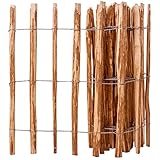 Mokuyary Staketenzaun Haselnussholz 90x500 cm Gartenzaun,Dekorativer Zaun Hundezaun Outdoor Tier Barriere für Blumenbeet Hof Patio