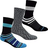 Dr. Segal's Nicht bindende Socken, Größe S/M, blau gestreift, schwarz gestreift, Space Grey