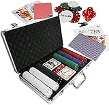 Eaxus® Edles Pokerset im Alukoffer - Pokerkoffer Royal Flush 300 Chips, inkl. Kartendecks