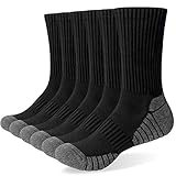 Socken Herren 43-46 Professionell Gepolstert Wandersocken 6 Paar Atmungsaktiv Laufsocken Crew Sportsocken Trekkingsocken Baumwolle Tennisocken Arbeitssocken Cushioned Training Socken 39-42 35-38 47-50