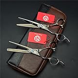 XJST Linkshänder-Friseur-Schere-Set, Haarschnitt Bart Trimmen, Die Pflegeschere, Japanischer Edelstahl, Für Barber, Salon, Zuhause,5.5 Inch