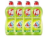 PRIL Original Limette (4x 675 ml), Handgeschirrspülmittel mit höchster Fettlösekraft, für sauberes Geschirr auch in kaltem Wasser, frischer Limettenduft