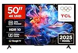 TCL 50V6C 50 Zoll Direct LED TV, 4K HDR Fernseher, Smart TV mithilfe von Google TV (Dolby Audio, Motion Clarity, Kompatibel mit Google Assistant)