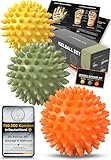 M.S.Lemberg® Igelball Massage Set [3 Härtegrade] - Massageball für Reflexzonen Fußmassage Rücken Nacken Hand Fuß - Noppenball Ball mit Noppen klein - Entspannung Geschenk - hart, medium & weich