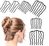 6 Stück haarkamm haarschmuck Sie erhalten 6 stück U-förmige schwarze haarseitenkämme, haarschmuck hochsteckfrisuren zubehör, Metall Für Frauen und Mädchen, Haarstyling-Schönheitswerkzeuge