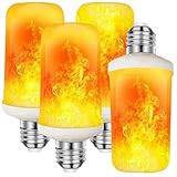 Luminea LED Flammen: 4er-Set LED-Lampen mit Flammeneffekt, 3 Beleuchtungs-Modi, E27, 2 W (Glühbirne Flammeneffekt, Flammenbirne, Gartenleuchte)