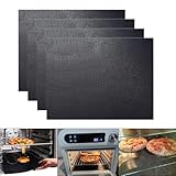 Lifhety große Ofeneinlagen (4er Set), Dauerbackfolie für Backofen und Grill 40x50 cm, Antihaftbeschichtete Backmatte, Grillmatte für Gasgrill Wiederverwendbar Geeignet für Öfen, Grills, Backbleche