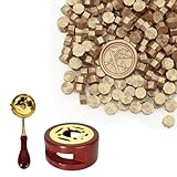 Foonary 300 Stück Siegelwachs Gold, Siegelwachs Set mit Schmelzlöffel Und Heizer, Wachssiegel Stempel Set für Einladungen, Karten, Umschläge, Siegelstempel, Verpackung, Hochzeitseinladungen