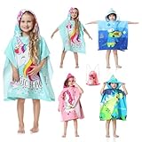 MOKANI Badeponcho Kinder mit Kapuze, Mikrofaser Handtuch...