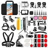 Zubehör Set Kit Bundle für GoPro Hero 11 10 / Hero 9 Black, Wasserdicht Schutzhülle Wasserdicht Gehäuse Schnorcheln Zubehör Fahrradhalterung Selfie-Stange Schwimmender Griff, Tragetasche