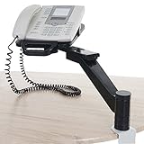 Mendler Telefonarm T555AM, Telefonhalter Telefonschwenkarm Tischhalterung, schwarz