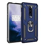 BestST Handyhülle für Oneplus 7 Pro Hülle Schutzhülle Schlank Handyhülle Stoßfest Schutz TPU Doppelstruktur Fall Harte Rüstung Cover case Schale für Oneplus 7 Pro mit Ständer(Blau)