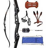 Huntingdoor 56' Takedown Recurvebogen Bogenschießen Bogen Set Erwachsene Sportbogen mit Zubehör 30-50 lbs Jagd Recurve langbogen für Anfänger Pfeil Zielübung (30Lbs)