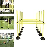 LZQ Sprungstangen-Set Agility Hürdenset Trainingsstangen für Sprungkraft, Dribbling und Beweglichkeit Ideal für den Vereins- oder Schulsport, Gelb