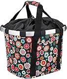 KLICKfix Unisex – Erwachsene Happy Flowers Fahrradkorb, Bunt, 15 Liter