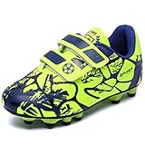 Mitudidi Fussballschuhe Kinder Fußballschuhe Jungen Trainingsschuhe Multinocken Kinderschuhe Laufschuhe Turnschuhe Unisex Sportschuhe Atmungsaktiv Bequeme Hallenschuhe Outdoor Sneaker Grün 30