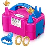 HELESIN Luftballonpumpe Elektrisch, 600W Ballonpumpe Elektrisch, Tragbar Balloon Pump mit 2 Inflationsmodi, Luftballon aufblasgerät für Geburtstag Deko, Party Deko, Weihnachten Deko