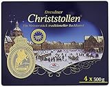 Dr. Quendt Original Dresdner Stollen Christstollen in Geschenkdose aus Metall 4x 500g