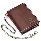 YIZITU Geldbörse im Vintage-Stil, mit Anti-Diebstahl-Kette, für Kreditkartenhalter, Business-Geschenke für Männer, blockierende Brieftaschen