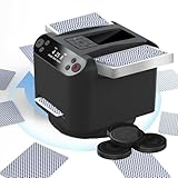 Automatischer 2-in-1-Kartenmischer und -Dealer, intelligenter wiederaufladbarer Kartendealer mit 5200 mAh, 360° drehbar, Casino-Spielkartentisch-Zubehör für UNO, Texas Hold'em,Black