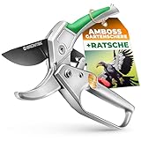 GRÜNTEK Amboss Gartenschere KONDOR 200 mm, automatisch...