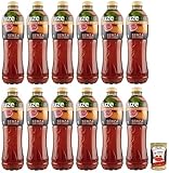 12x FUZE TEA Senza Zuccheri Pesca,Ohne Zucker Schwarzer Tee Pfirsich- und Rosen Eistee,Erfrischungsgetränk,Alkoholfrei,Einweg-PET-Flasche 1,25Lt + Italian Gourmet Polpa di Pomodoro 400g Dose