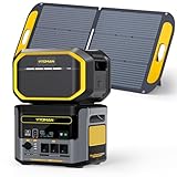 VTOMAN FlashSpeed 1000 Komplett-Set 2376Wh Tragbare Powerstation Notstromaggregat mit 110W Solarpanel und Zusatzbatterie, 1000W Dauerleistung 2000W Spitze, 1h Schnellladung für Camping, Wohnmobil