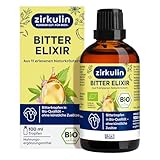 Zirkulin Bitter-Elixir – Bio Bittertropfen 100ml - Bitterstoffe aus 11 erlesenen Kräutern 4-8:1 Extrakt – Hildegard von Bingen – vegan, zuckerfrei – Reichweite 3600 Tropfen
