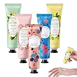 Handcreme Set,Handcreme,5pcs Handcreme Geschenkset,Handcreme Weihnachtsgeschenke,Plant Fragrance Handcreme,Handcreme Mini,Handcreme für Sehr Trockene Hände,Weihnachten Geburtstags Geschenk
