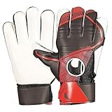 uhlsport Powerline Starter Soft Fußball Torwarthandschuhe für Kinder und Herren, Torwart-Handschuhe, Fussball-Handschuhe mit Handgelenkfixierung - atmungsaktiver Textilstoff