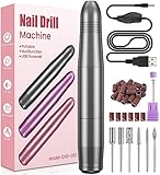 Nagelfräser, Nagelfräser für Gelnägel, Elektrische Nagelfeile 20000 u/Min Verstellbare Geschwindigkei Fräser für gelnägel, Pediküre Maniküre Set für Nagelhaut Shellac Acrylgel
